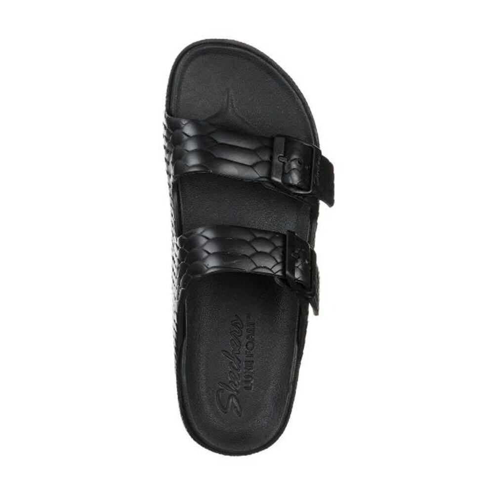 Skechers Women's Black Double Strap Slide Sandals - Picture 2 of 10